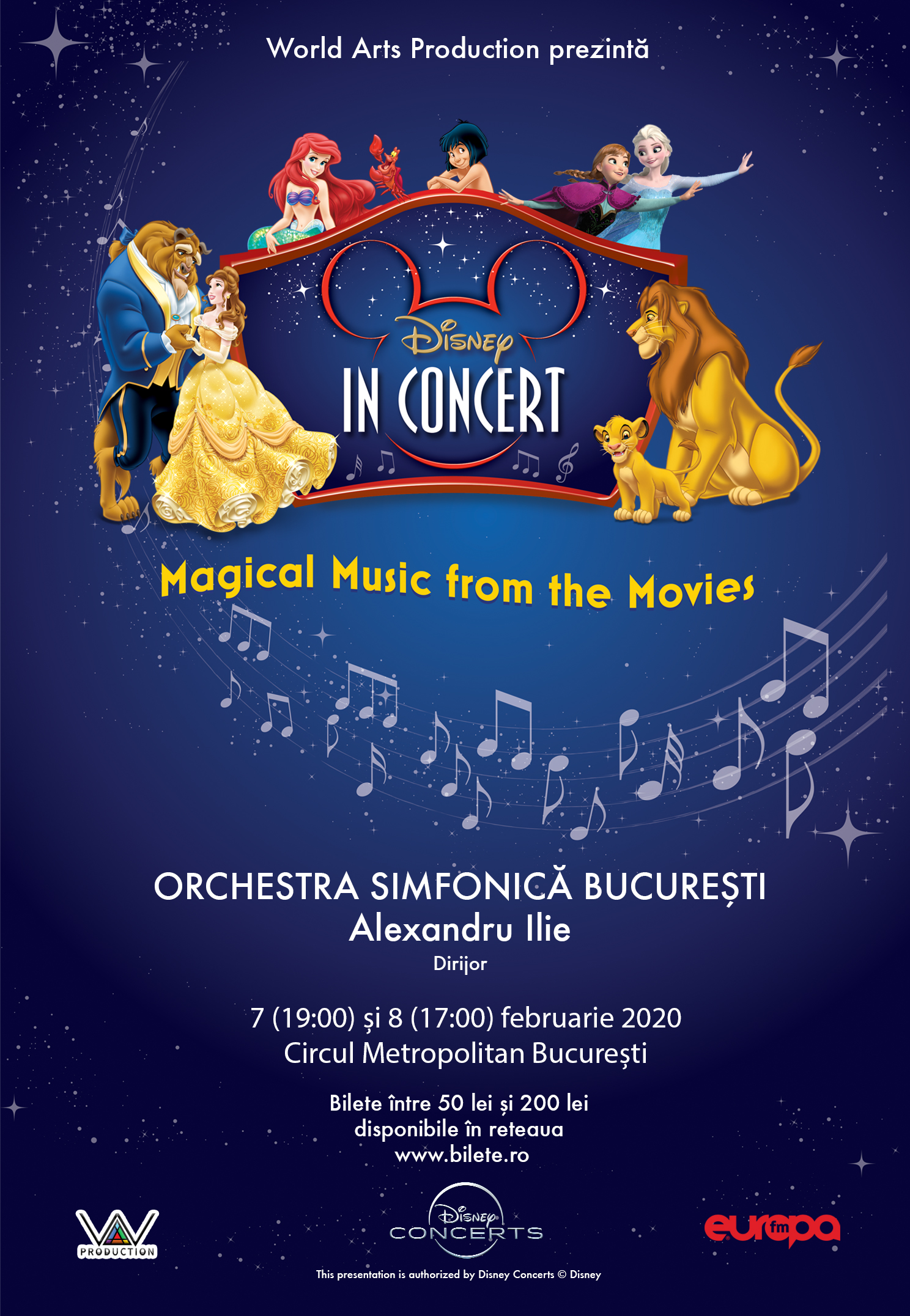 Disney in Concert – Magical Music From The Movies revine la București într-un spectacol cu momente muzicale, coregrafii și proiecții uimitoare