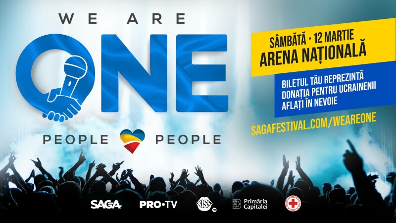 WE ARE ONE, cel mai mare concert umanitar din România pentru sprijinirea poporului ucrainean