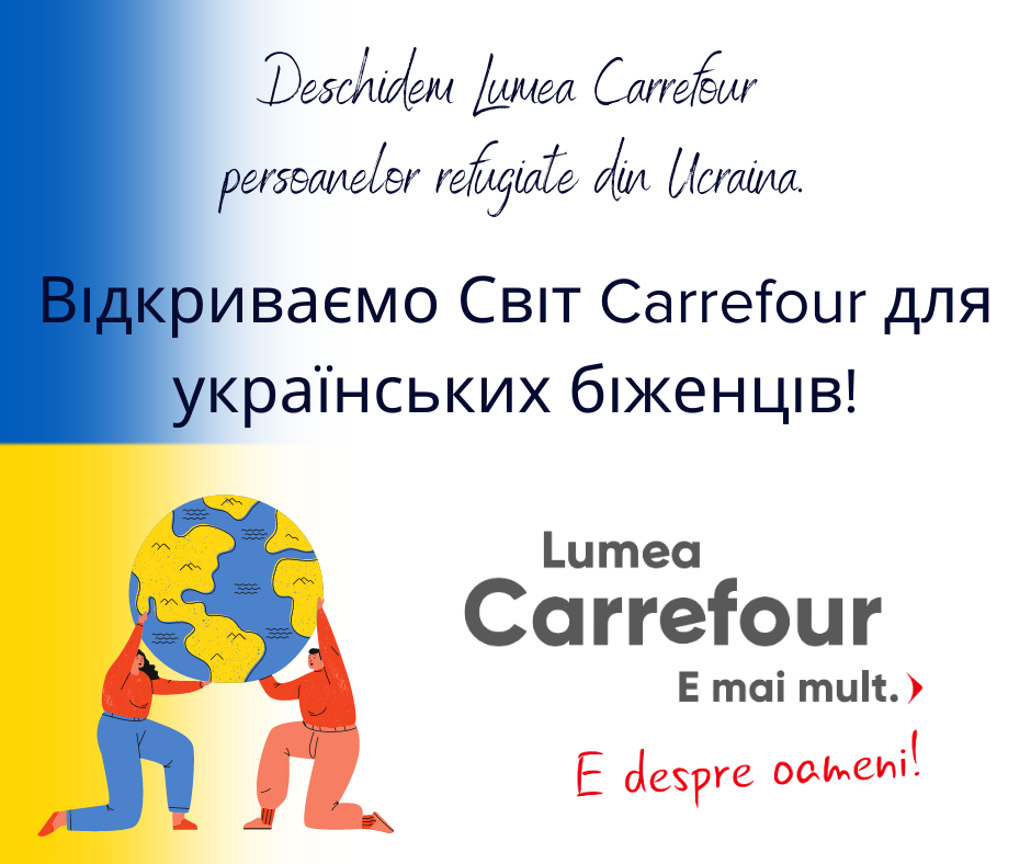 Carrefour România oferă peste 200 de posturi pentru ucraineni. Cunoașterea limbii române nu este obligatorie