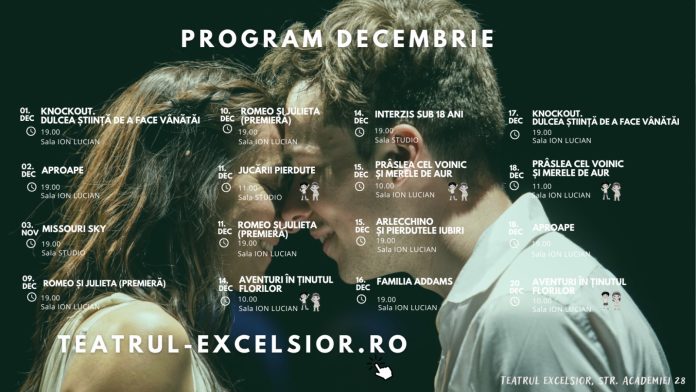 Program spectacole Teatrul EXCELSIOR | 14 – 20 DECEMBRIE 2022