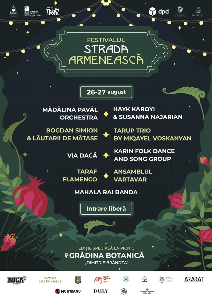 Festivalul Strada Armenească: Două zile de muzică și distracție în Grădina Botanică din București, pe 26 și 27 august, cu intrare liberă